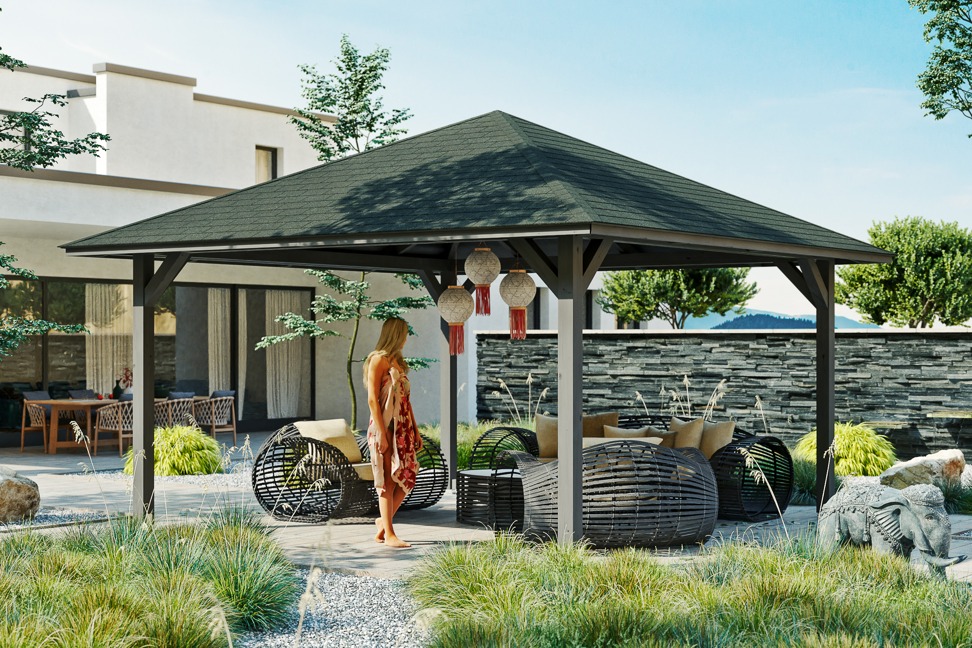 Pavillon Cannes 3, Leimholz, grau