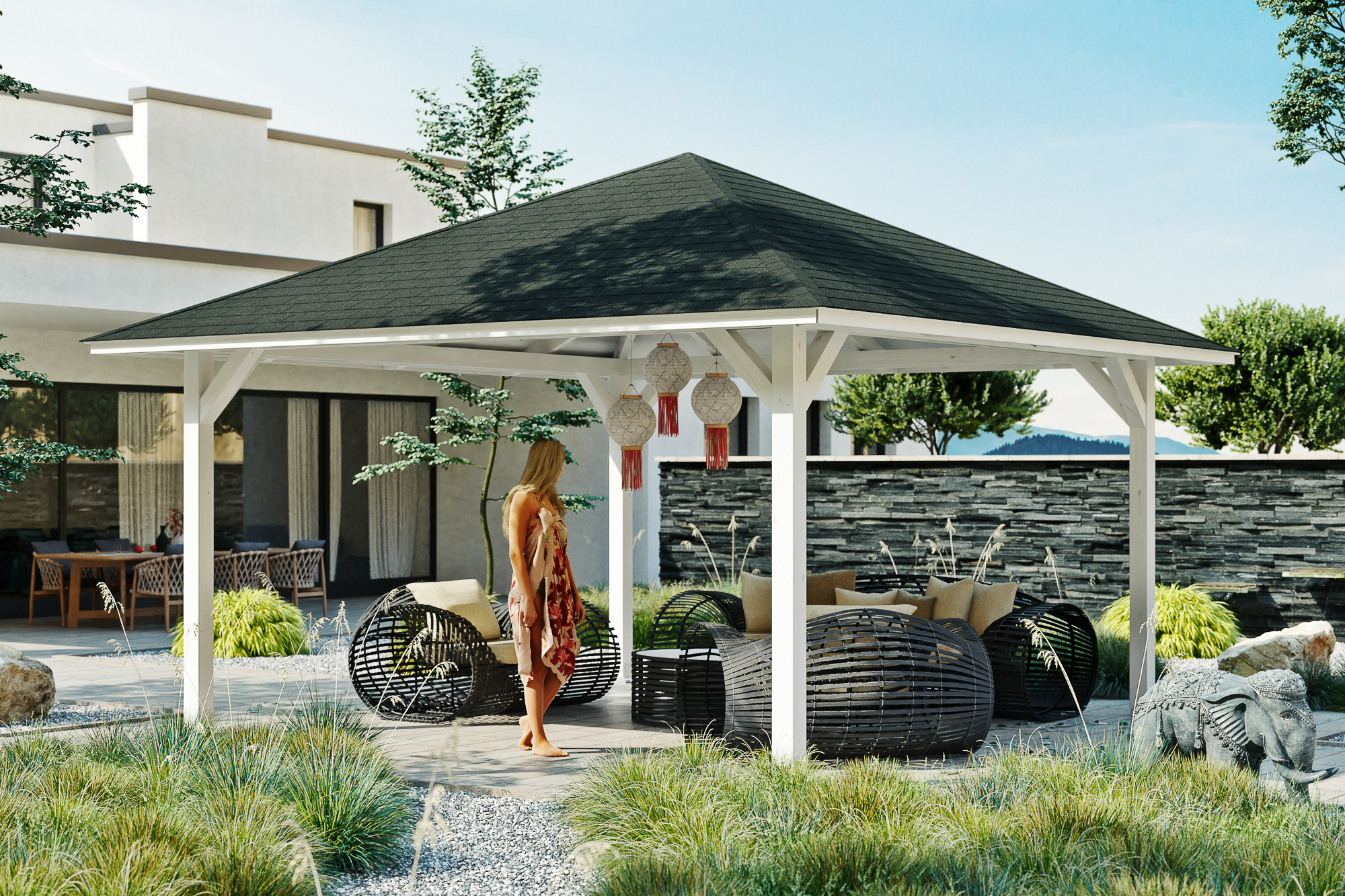 Pavillon Cannes 3, Leimholz, weiss