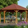 Pavillon Nice 3, Leimholz, nussbaum