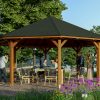 Pavillon Nice 4, Leimholz, nussbaum