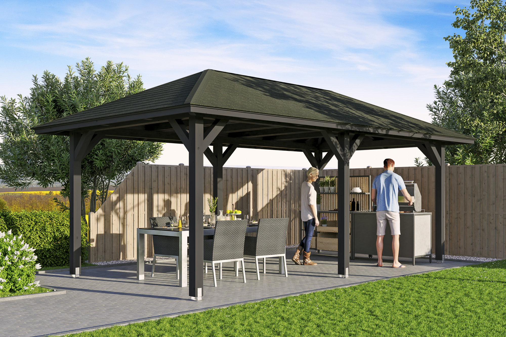 Pavillon Orleans 1, Leimholz, anthrazit