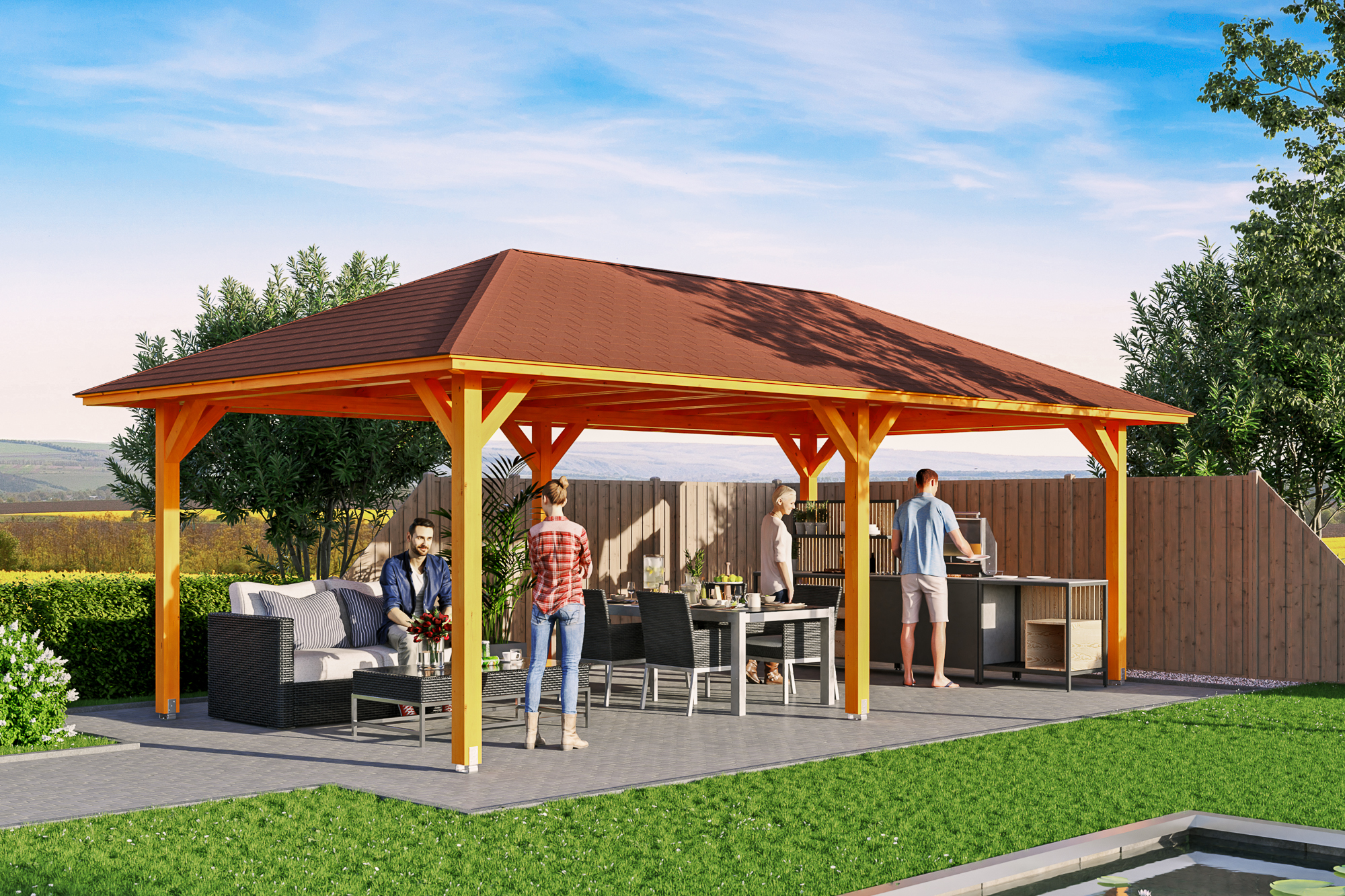 Pavillon Orleans 2, Leimholz, eiche hell