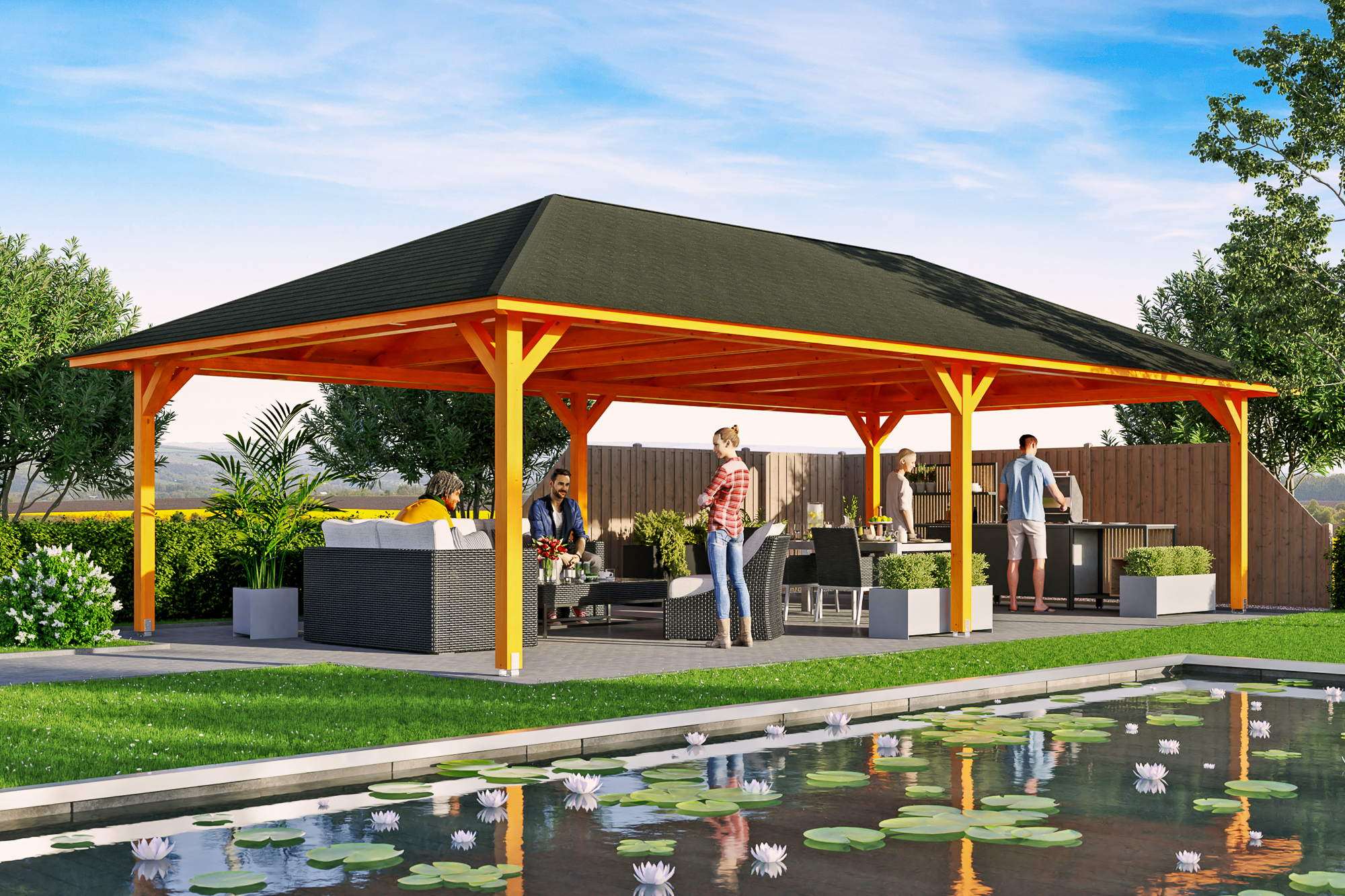 Pavillon Orleans 4, Leimholz, eiche hell