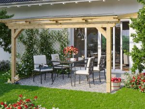 Terrassenüberdachung Ancona 434 x 250 cm, Leimholz, natur