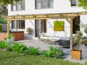 Terrassenüberdachung Ancona 648 x 250 cm, Leimholz, natur
