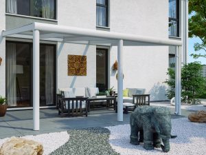 Terrassenüberdachung Garda 434 x 257 cm, Aluminium, weiß