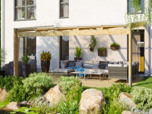 Terrassenüberdachung Novara 557 x 259 cm, Leimholz, natur