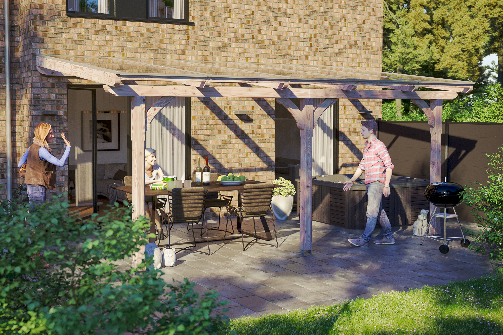 Terrassenüberdachung Rimini 541 x 250 cm, Douglasie, natur