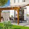 Terrassenüberdachung Verona 434 x 239 cm, Leimholz, nussbaum
