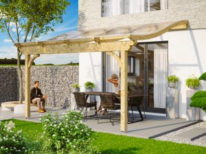 Terrassenüberdachung Verona 434 x 239 cm, Leimholz, natur
