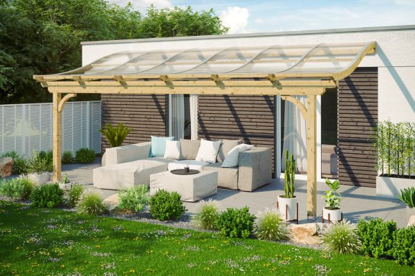 Terrassenüberdachung Verona 648 x 289 cm, Leimholz, natur