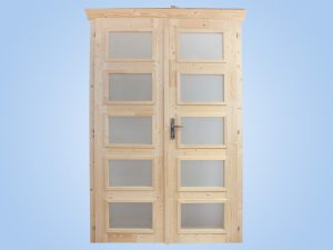 Doppeltür BxH 123,4 x 193 cm, mit Milchglas für 28 mm Häuser