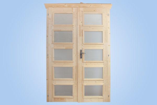 Doppeltür BxH 123,4 x 193 cm, mit Milchglas für 28 mm Häuser