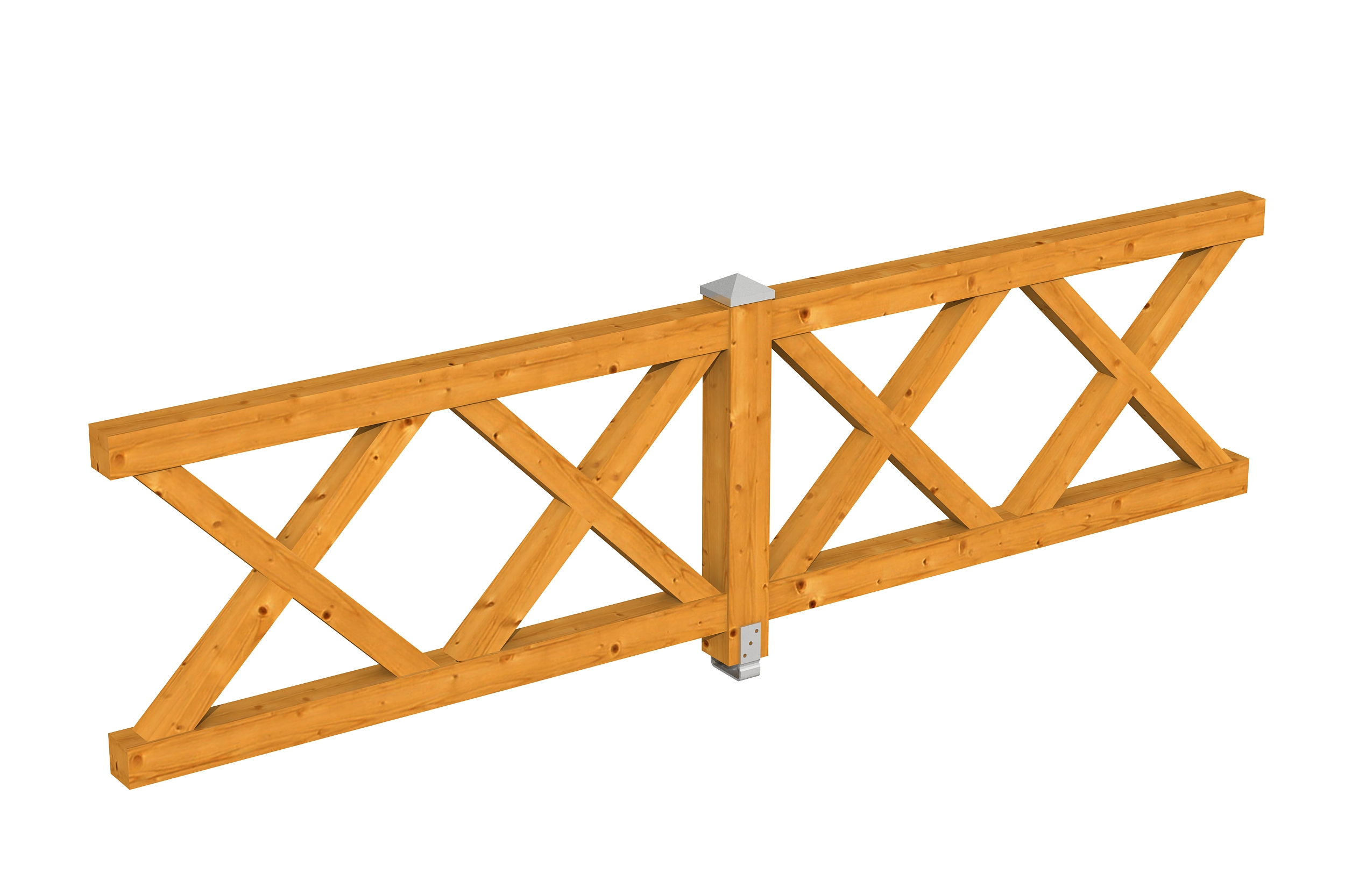 Brüstung Andreaskreuz 335 x 84 cm, Fichte, eiche hell