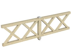 Brüstung Andreaskreuz 335 x 84 cm, Fichte, natur