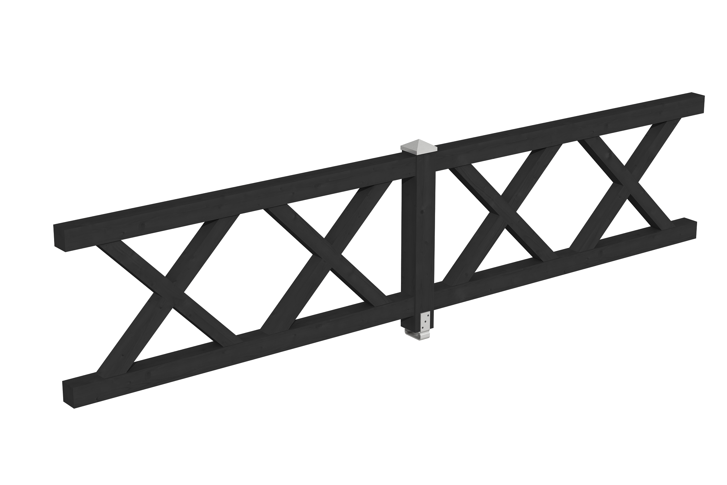 Brüstung Andreaskreuz 400 x 84 cm, Fichte, anthrazit Brüstung Andreaskreuz 400 x 84 cm, Fichte, anthrazit