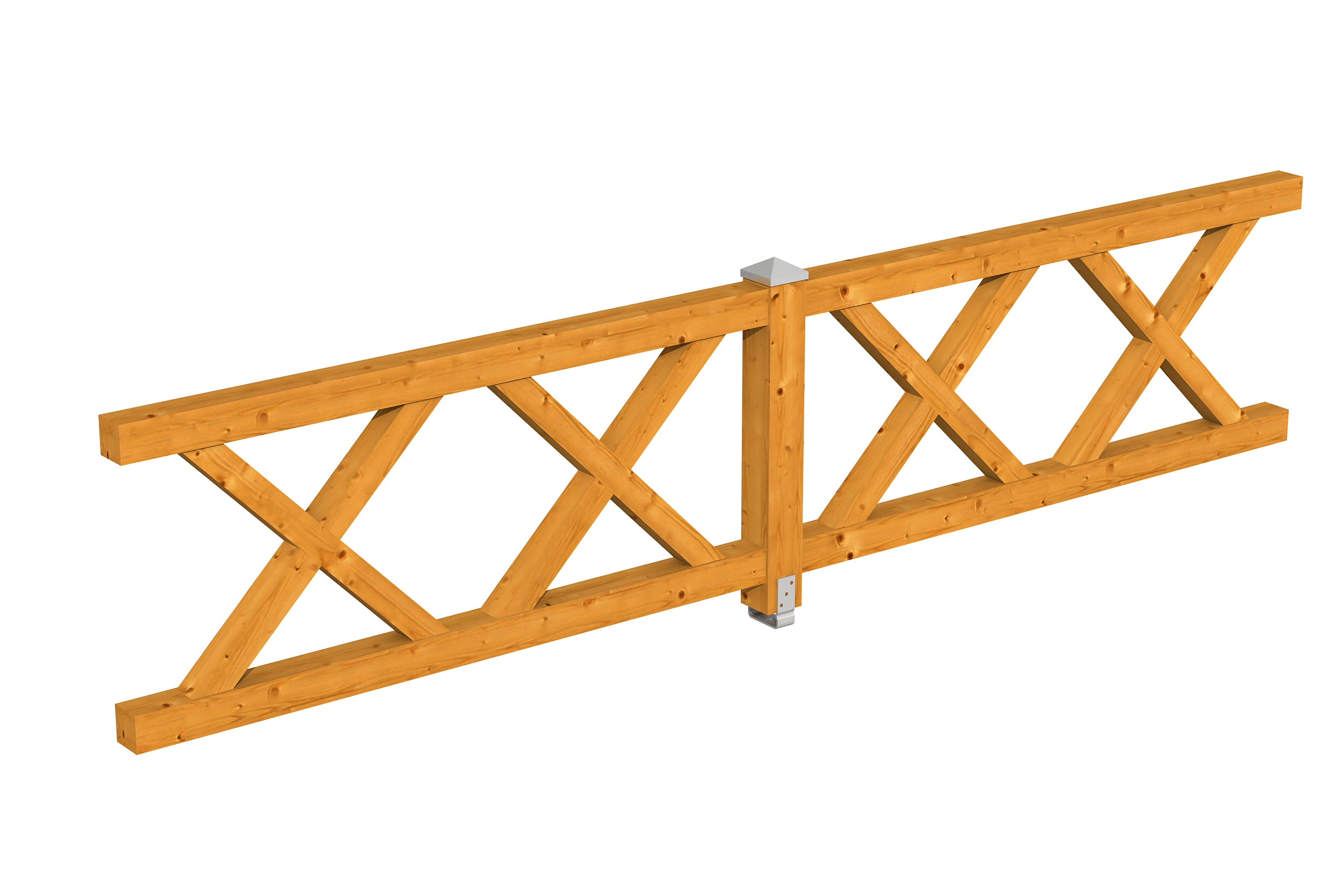 Brüstung Andreaskreuz 400 x 84 cm, Fichte, eiche hell Brüstung Andreaskreuz 400 x 84 cm, Fichte, eiche hell