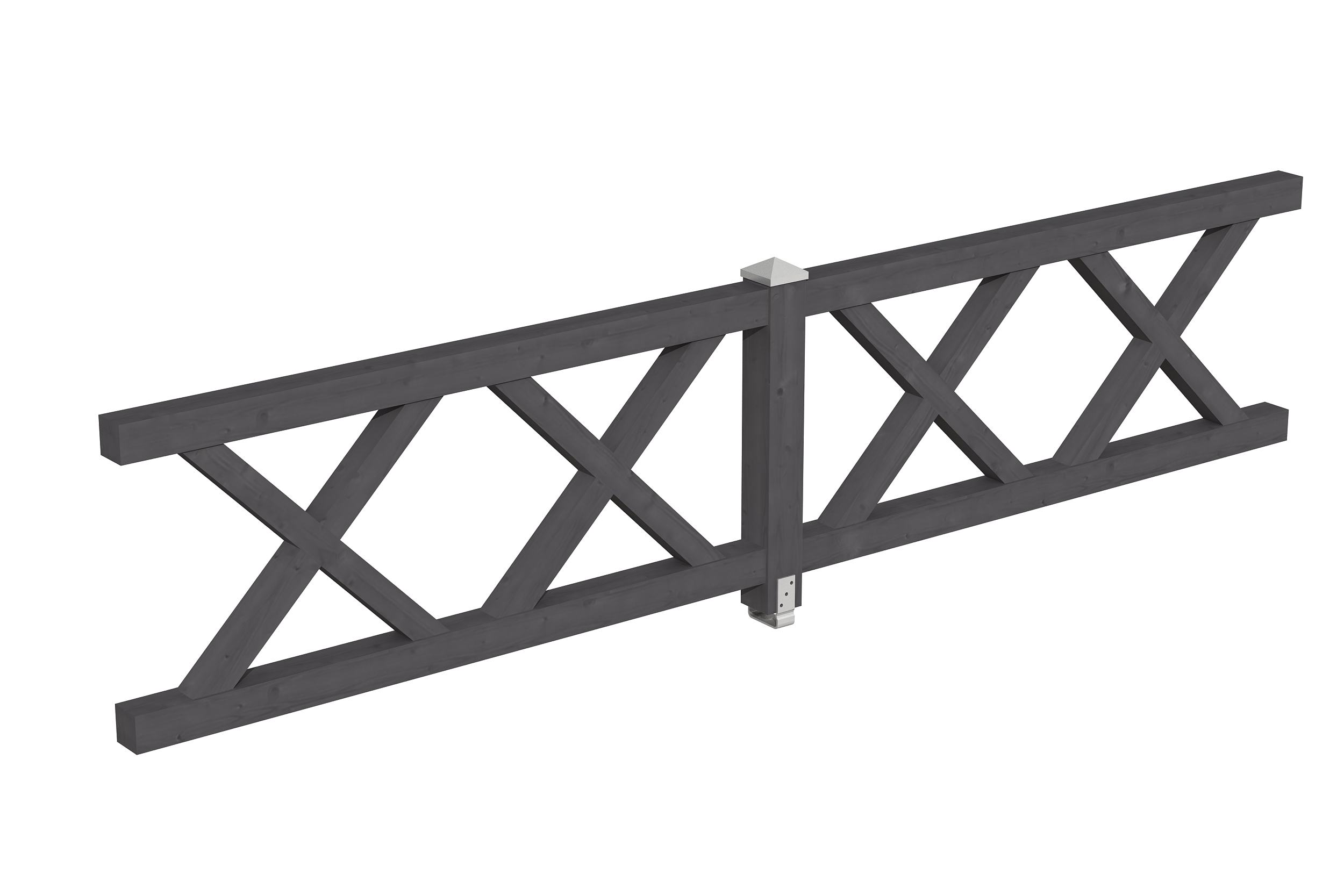 Brüstung Andreaskreuz 400 x 84 cm, Fichte, schiefergrau Brüstung Andreaskreuz 400 x 84 cm, Fichte, schiefergrau