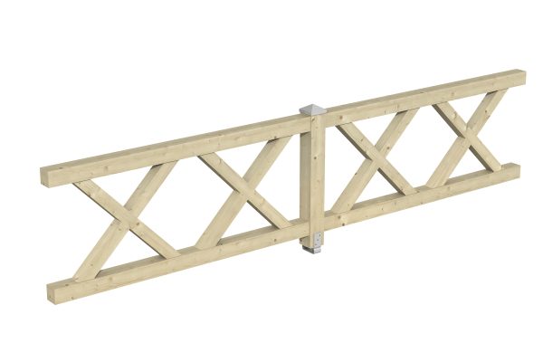 Brüstung Andreaskreuz 400 x 84 cm, Fichte, natur