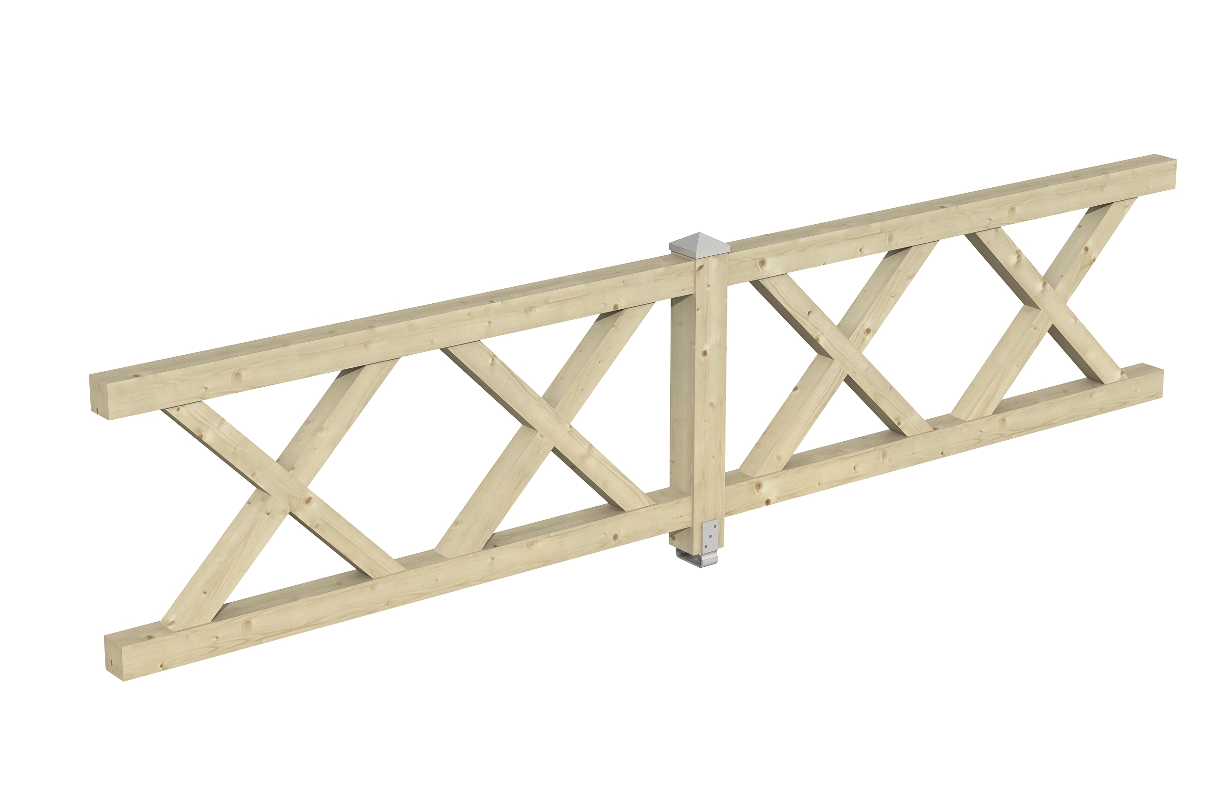 Brüstung Andreaskreuz 400 x 84 cm, Fichte, natur Brüstung Andreaskreuz 400 x 84 cm, Fichte, natur