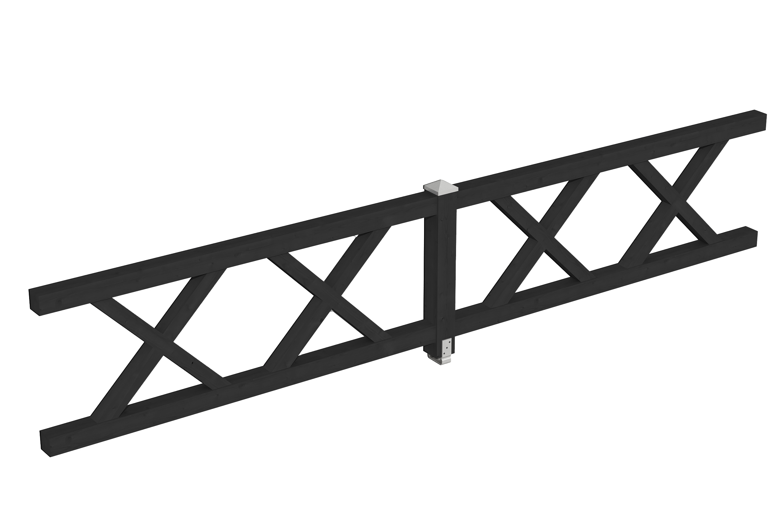 Brüstung Andreaskreuz 465 x 84 cm, Fichte, anthrazit
