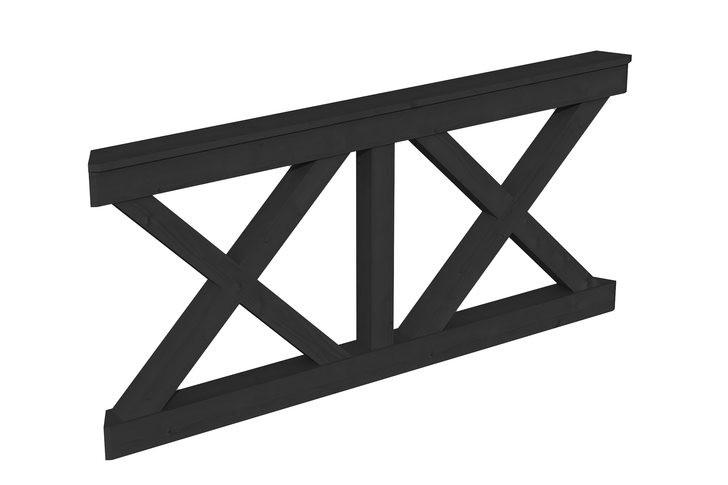 Brüstung Andreaskreuz 180 x 84 cm, Fichte, anthrazit