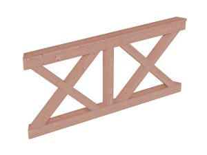 Brüstung Andreaskreuz 180 x 84 cm, Douglasie, natur