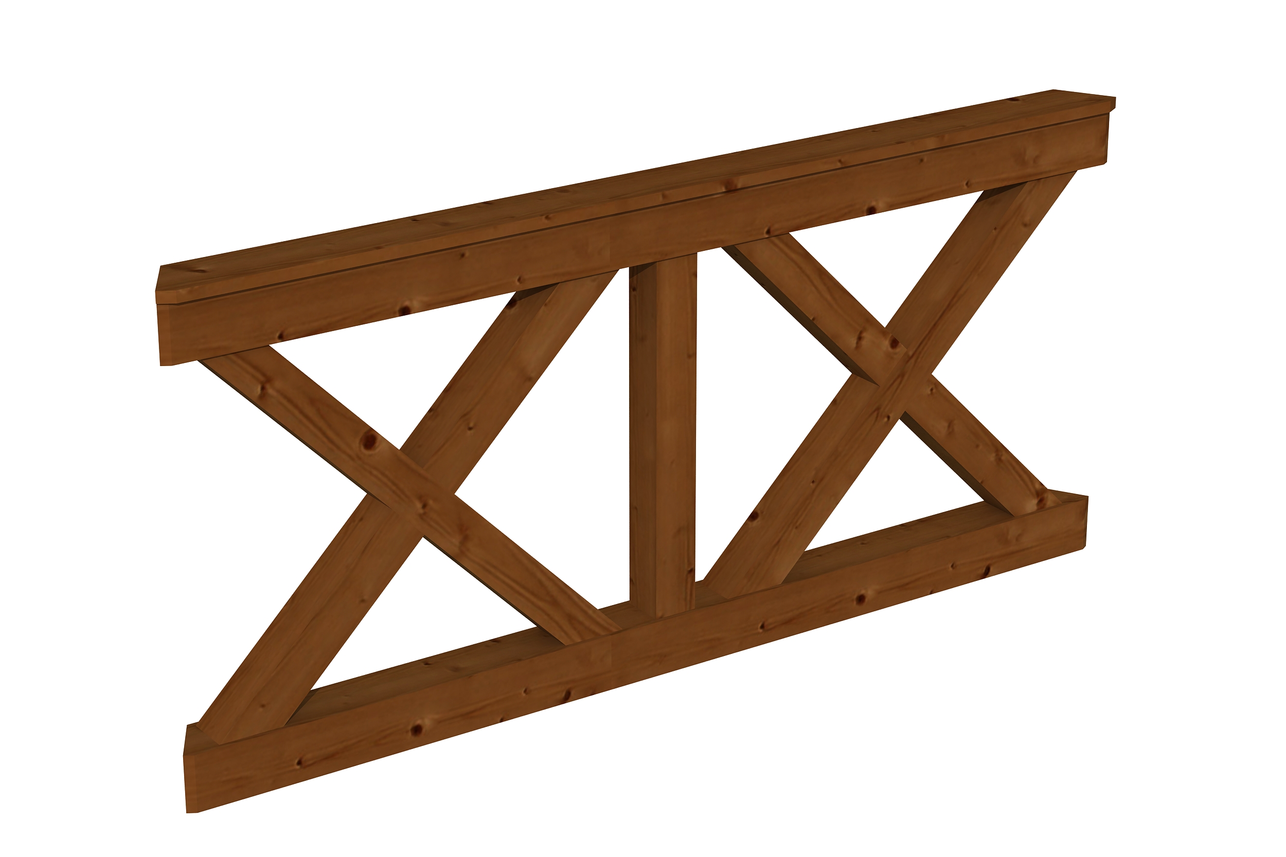 Brüstung Andreaskreuz 180 x 84 cm, Douglasie, nussbaum