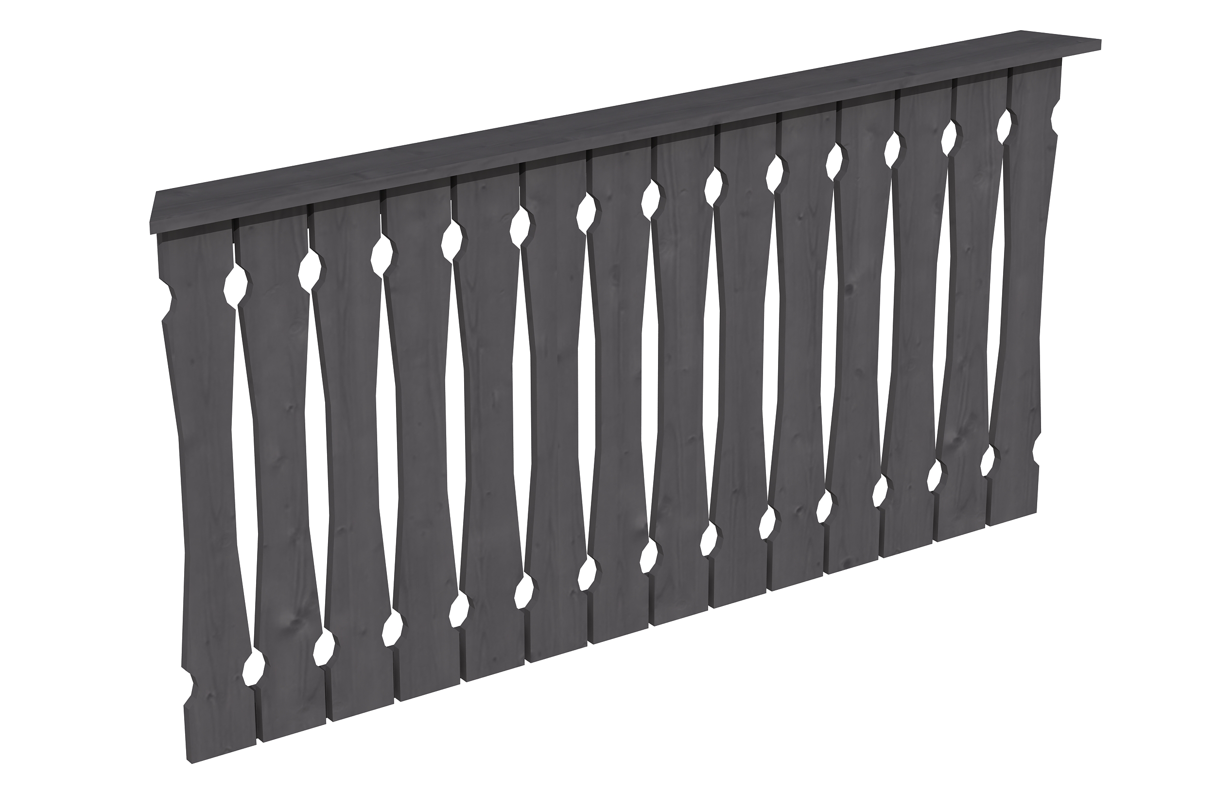 Brüstung Balkonschalung 180 x 96 cm, Fichte, schiefergrau