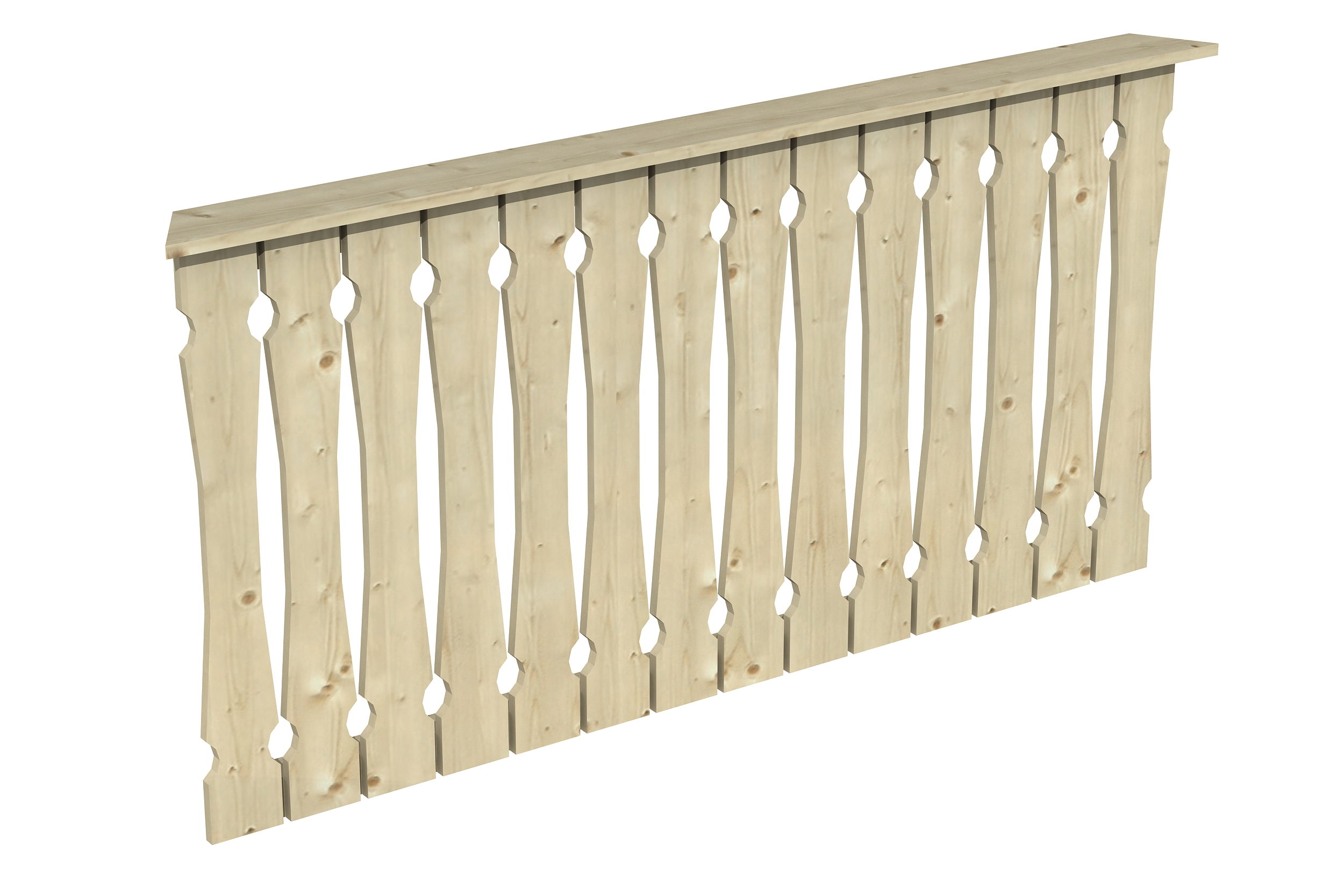 Brüstung Balkonschalung 180 x 96 cm, Fichte, natur