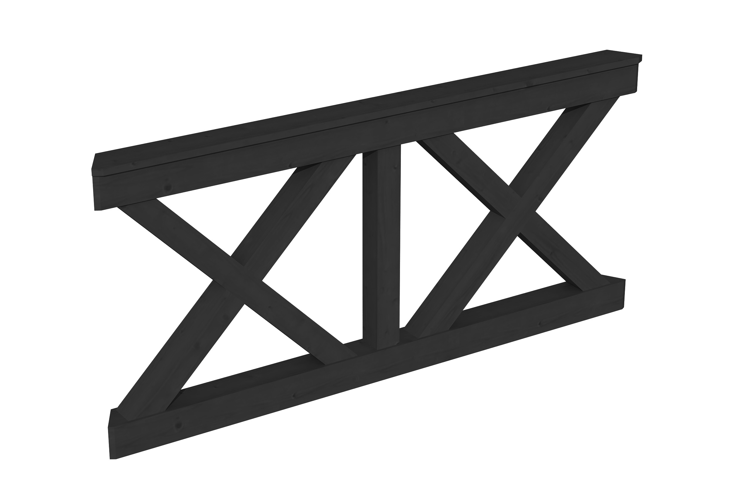 Brüstung Andreaskreuz 150 x 84 cm, Fichte, anthrazit