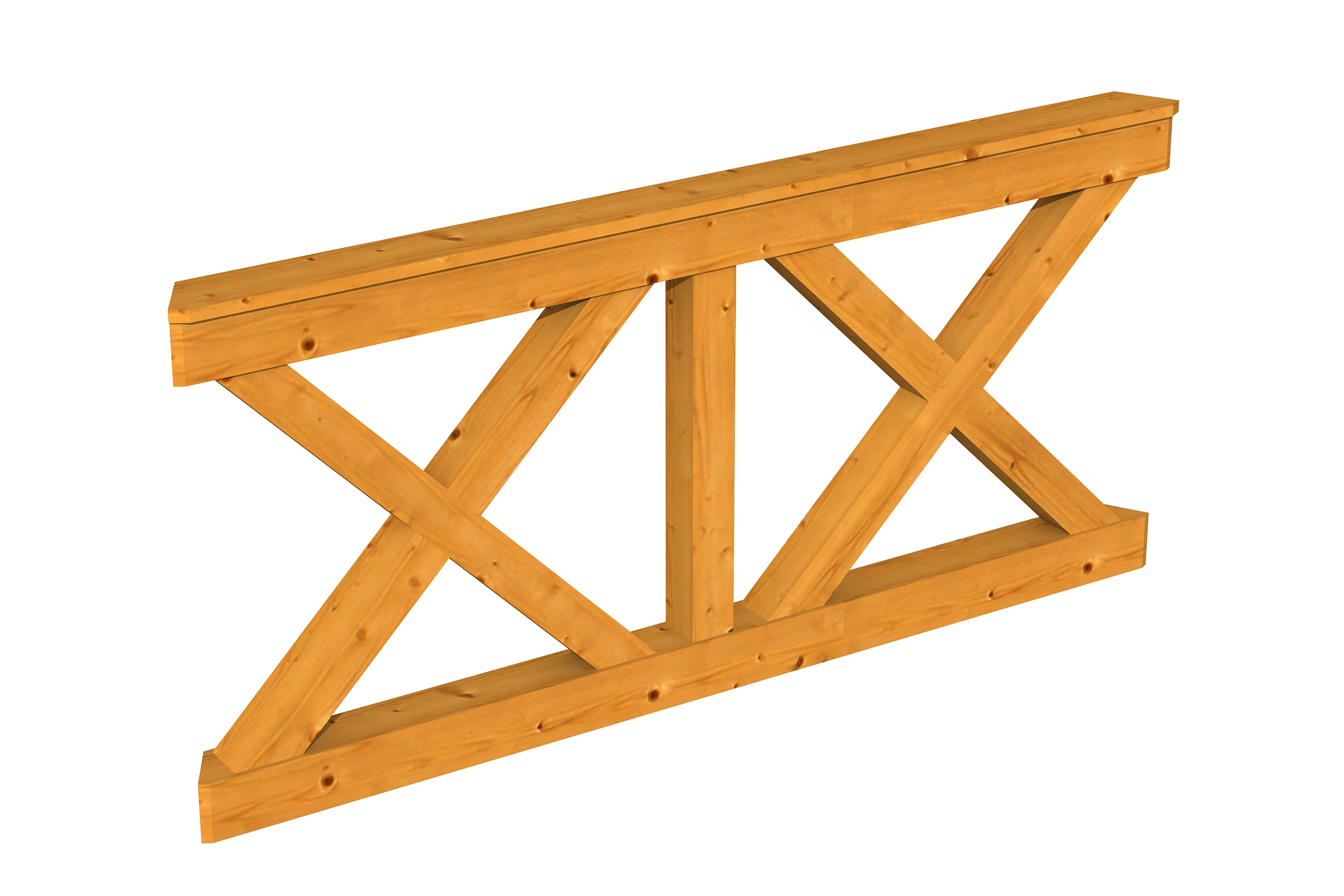 Brüstung Andreaskreuz 150 x 84 cm, Fichte, eiche hell