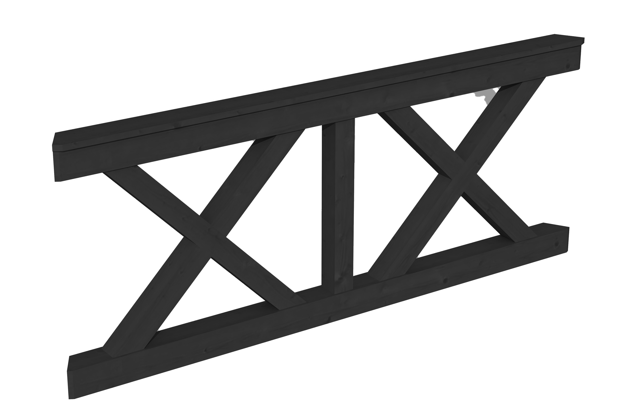 Brüstung Andreaskreuz 180 x 84 cm, Fichte, anthrazit
