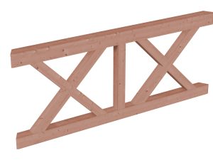 Brüstung Andreaskreuz 180 x 84 cm, Douglasie, natur