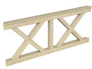 Brüstung Andreaskreuz 210 x 84 cm, Fichte, natur