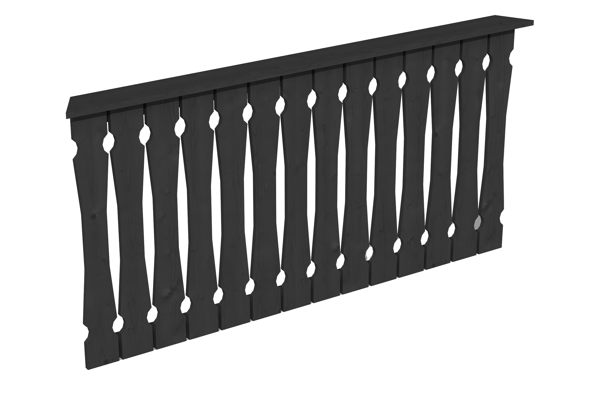 Brüstung Balkonschalung 150 x 96 cm, Fichte, anthrazit