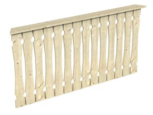 Brüstung Balkonschalung 150 x 96 cm, Fichte, natur