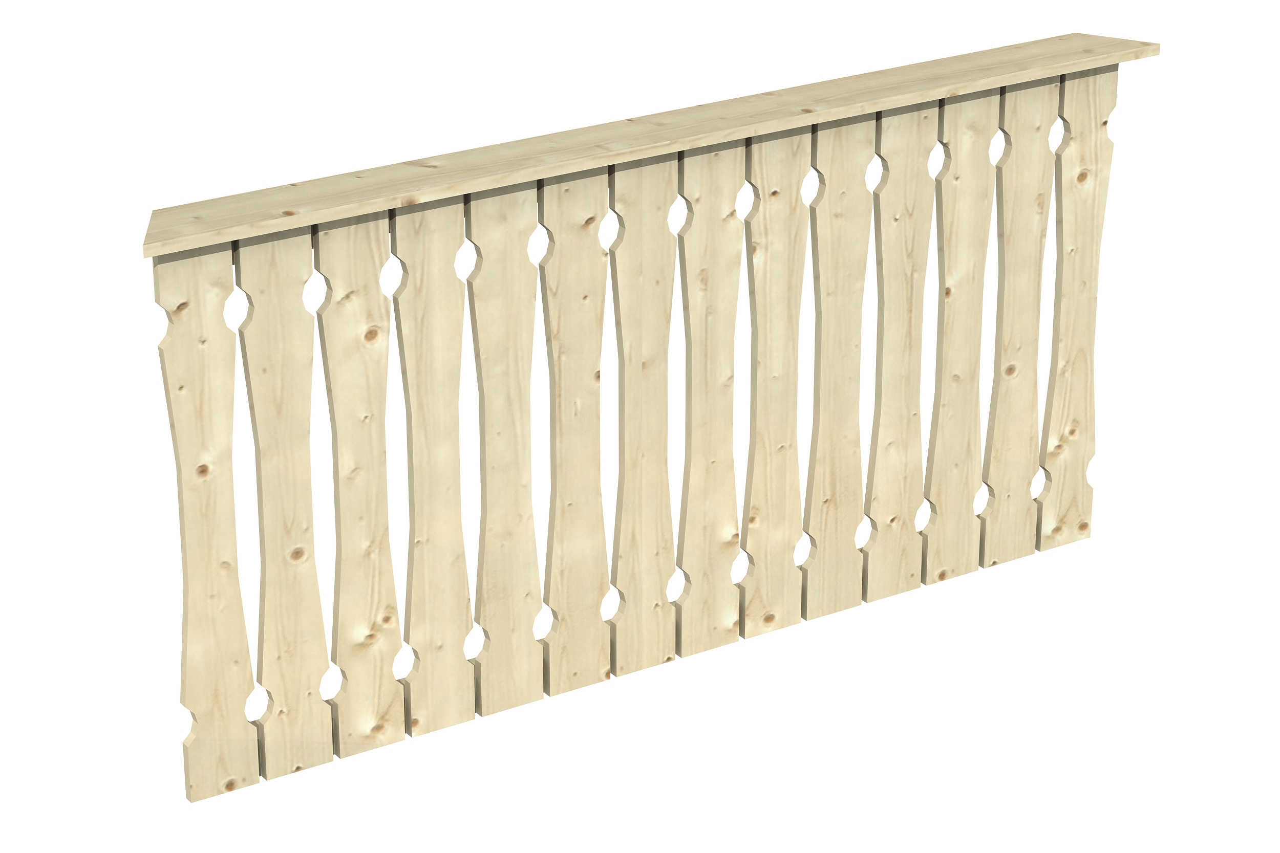 Brüstung Balkonschalung 150 x 96 cm, Fichte, natur