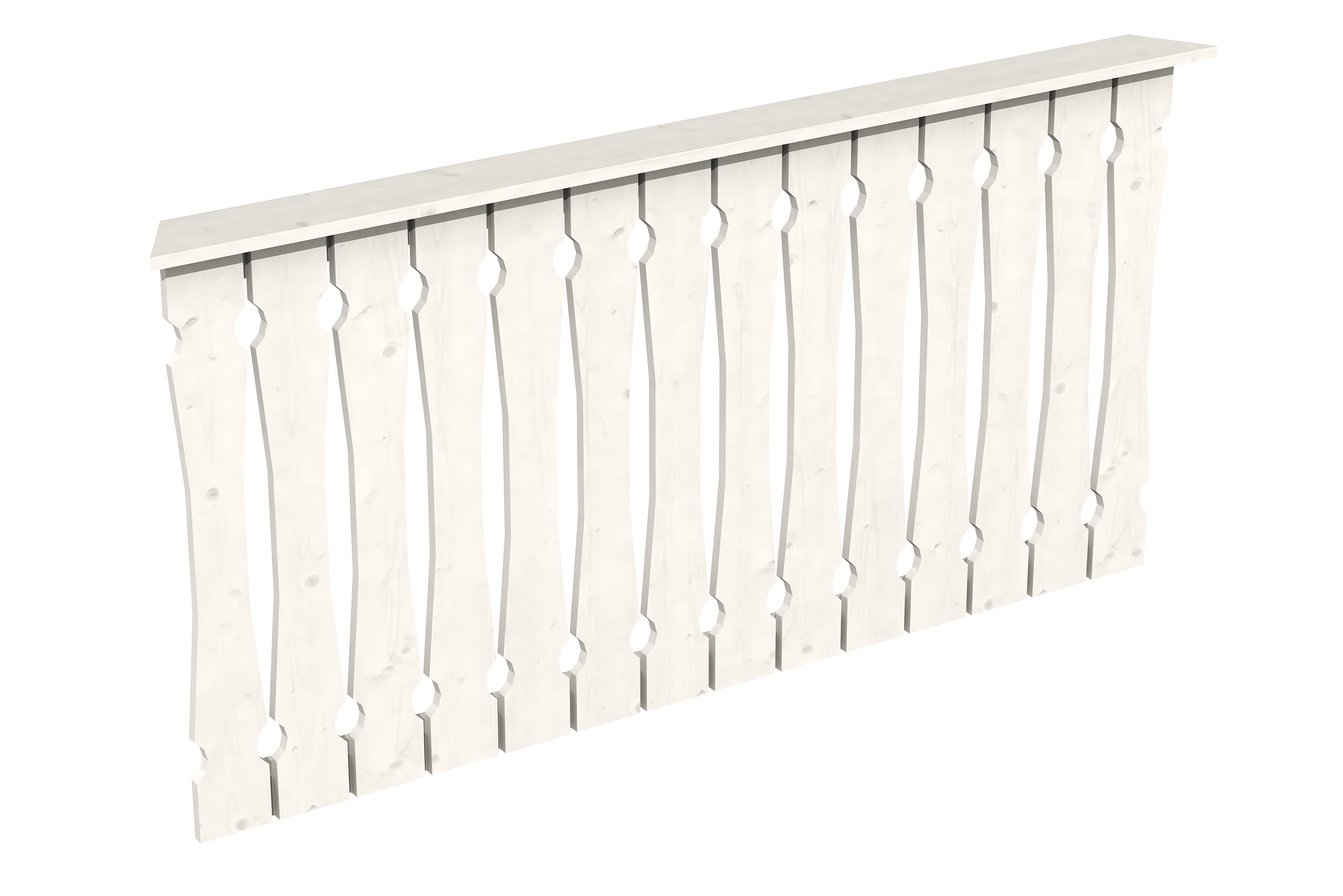 Brüstung Balkonschalung 150 x 96 cm, Fichte, weiß