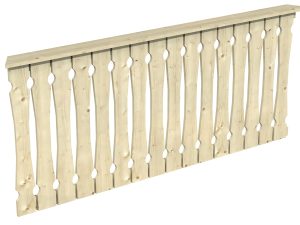 Brüstung Balkonschalung 180 x 96 cm, Fichte, natur