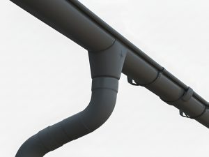 Regenrinnen-Set für Pavillon Cannes 1, Stahl, verzinkt u. anthrazit beschichtet