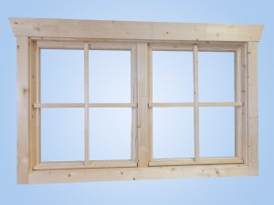 Doppelfenster BxH 2 x 57,5 x 70,5 cm für 28 mm Häuser