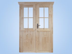 Doppeltür BxH 117,5 x 179,5 cm, halbverglast für 28 mm Häuser