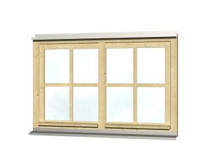 Doppelfenster Rahmenaußenm. 132,4 x 82,1 cm natur