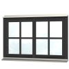 Doppelfenster Rahmenaußenm. 132,4 x 82,1 cm anthrazit