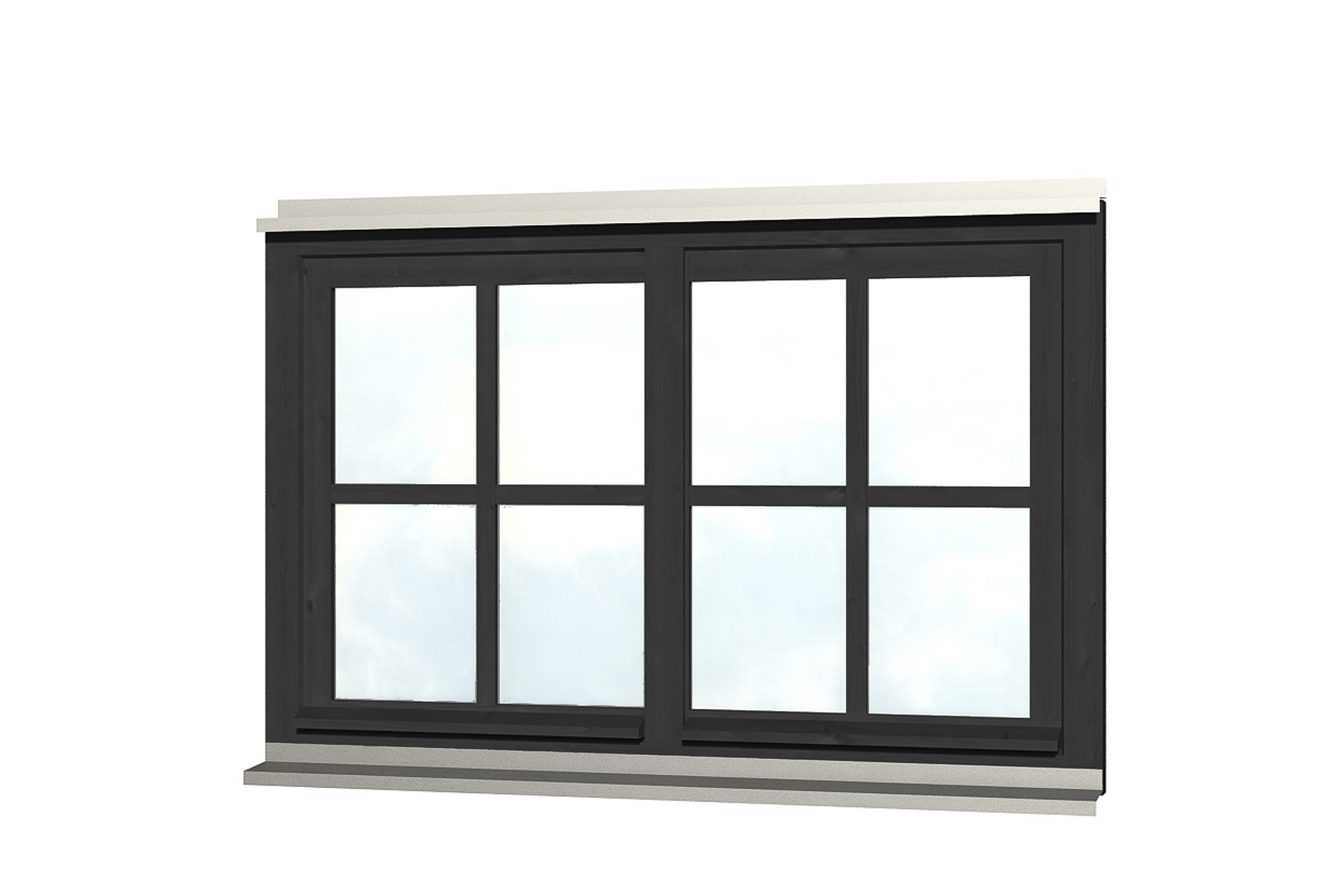 Doppelfenster Rahmenaußenm. 132,4 x 82,1 cm anthrazit