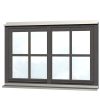 Doppelfenster Rahmenaußenm. 132,4 x 82,1 cm schiefergrau