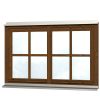 Doppelfenster Rahmenaußenm. 132,4 x 82,1 cm nussbaum