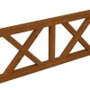 Brüstung Andreaskreuz 220 x 84 cm, Douglasie, nussbaum