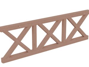 Brüstung Andreaskreuz 270 x 84 cm, Douglasie, natur